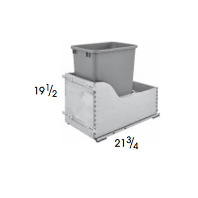 B15WB Bowery Pewter Base Waste Container Single