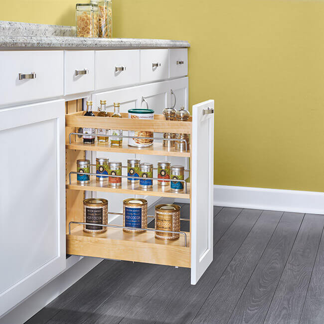 B09PO Bowery Pewter Base Full Height Pull Out Organizer