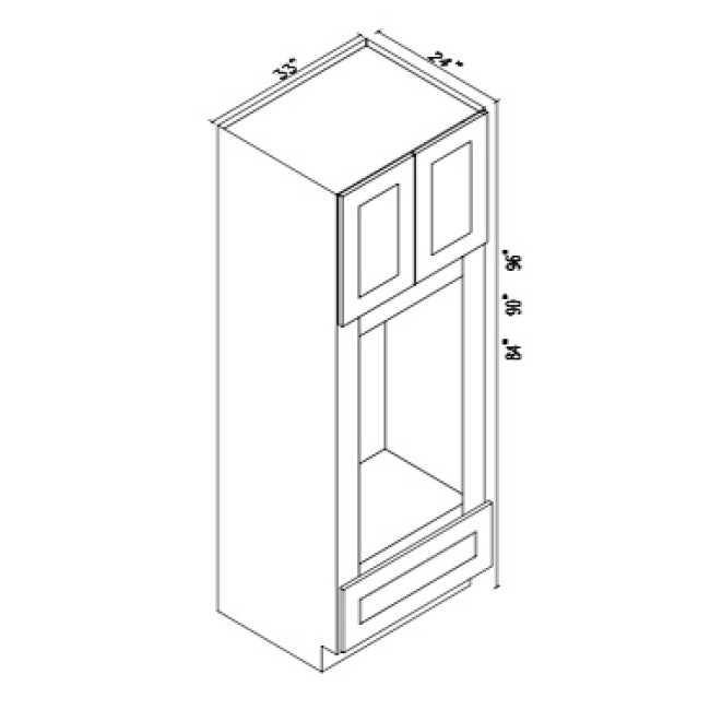 OM3384B Homestead Oak Tall Double Oven Cabinet (RTA): RTA Kitchen