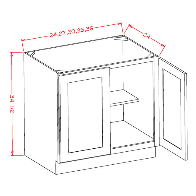 Plywell Ready To Assemble 39x34 5x24 In Shaker Sink Base Cabinet