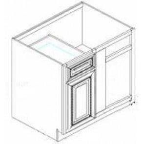 BBLC39/42-36W Ice White Shaker Base Blind Corner Cabinet