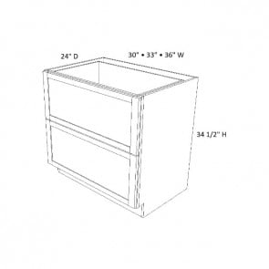 2DB30 Dark Caramel Drawer Base Cabinet (RTA)