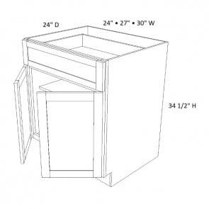 B24 Dark Caramel Base Double Door Cabinet (RTA)