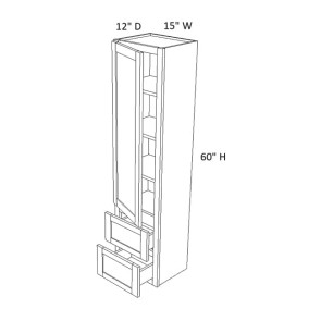 CL156012 Dark Caramel Tall Linen Cabinet (RTA)