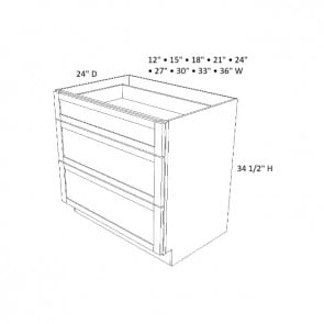 DB12 Dark Caramel Drawer Base Cabinet (RTA)
