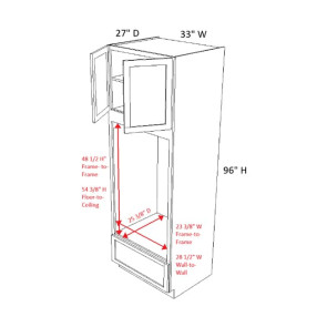 OVD339627 Dark Caramel Tall Oven Pantry Cabinet (RTA)
