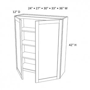W2442 Dark Caramel Wall Double Door Cabinet (RTA)
