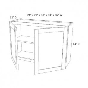 W3324 Versa Shaker Wall Double Door Cabinet (RTA)