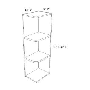 WEOS0930 Dark Caramel Wall End Shelf (RTA)