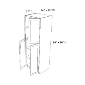 WP249027 Dark Caramel Tall Pantry Cabinet (RTA)