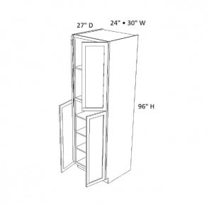 WP249627 Dark Caramel Tall Pantry Cabinet (RTA)