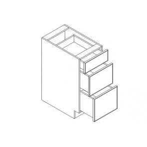 DB33-3 Classic White Drawer Base Cabinet 33" w/ 3 Drawers (RTA)
