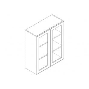 WMD2436 Classic White Wall Prepped for Glass Door Cabinet (Double Door) 24" x 36" (RTA)