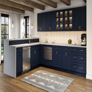 Shaker Navy 10 Ft Kitchen Cabinet Set (RTA Preconfigured Bundle)