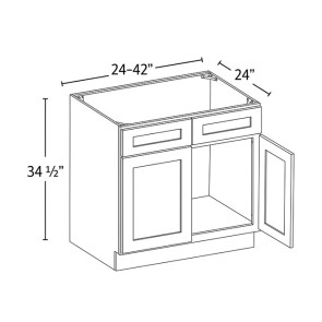 SB42 Blaze Black Sink Base Cabinet