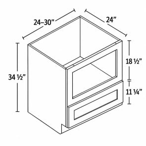 B27MW Ice White Shaker Microwave Base Cabinet
