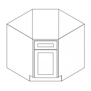 BDCF36 Ice White Shaker Base Diagonal Corner Cabinet