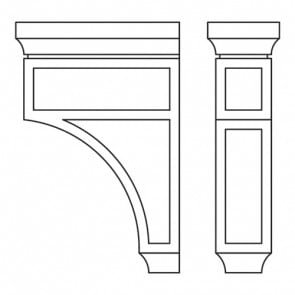 CORBEL75-L Thompson White Decorative Corbel (RTA)