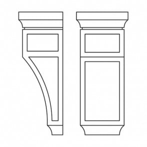CORBEL75-M Graystone Shaker Decorative Corbel (RTA)