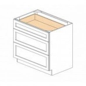 DB30(3) Gramercy White Drawer Base Cabinet (RTA)