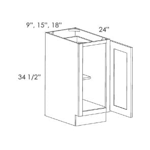 FB18 Ice White Shaker Single Door Cabinet (RTA)