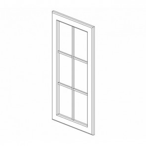 W3042BMGD Gramercy White Wall Mullion Glass Door (RTA)