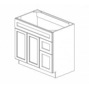 S3621BDR Ice White Shaker Vanity Combo Cabinet (RTA)