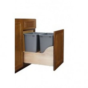 4WCSC-1835DM-2 Oxford Mist Double Trash Can Pull-Out (RTA)