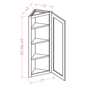 AW1242 Shaker Arctic Wall Angle Cabinet (RTA)