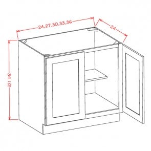B30FH Shaker Gray Base Full Height Double Door Cabinet (RTA)