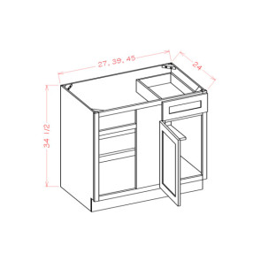 BBC45 Shaker Arctic Blind Base Corner Cabinet (RTA)