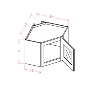 DCW2415GD Shaker Arctic Stacker Wall Prepped for Glass Door Cabinet with Finished Interior (RTA)