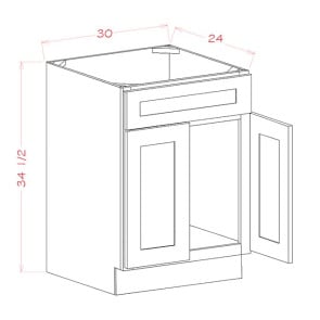 SB30S Oxford Toffee Sink Base Cabinet (RTA)