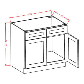 VS33 Shaker Honey Vanity Sink Base Cabinet (RTA)