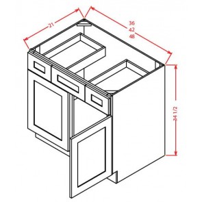 VSD36 Oxford Toffee Vanity Sink Drawer Base Cabinet (RTA)