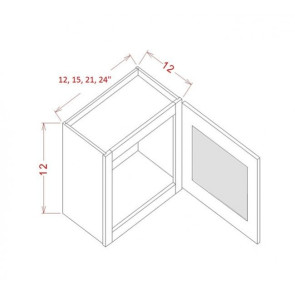 W1212GD Oxford Toffee Stacker Wall Prepped for Glass Door Cabinet with Finished Interior (RTA)