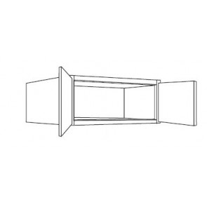 W301824 Shaker Light Gray Wall Refrigerator Cabinet (RTA)
