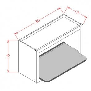WMS3018 Shaker Gray Wall Microwave Shelf Cabinet (RTA)
