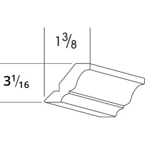 SSMCROWN214 Broadway Juniper Small Crown Top Mount Molding