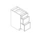 DB33-3 Classic White Drawer Base Cabinet 33" w/ 3 Drawers (RTA)