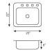 LCLT64 Top Mount Stainless Steel Single Basin Kitchen Sink