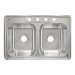 LCLTD64 Top Mount Stainless Steel Double Basin Kitchen Sink