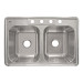 LCLTD84 Top Mount Stainless Steel Double Basin Kitchen Sink
