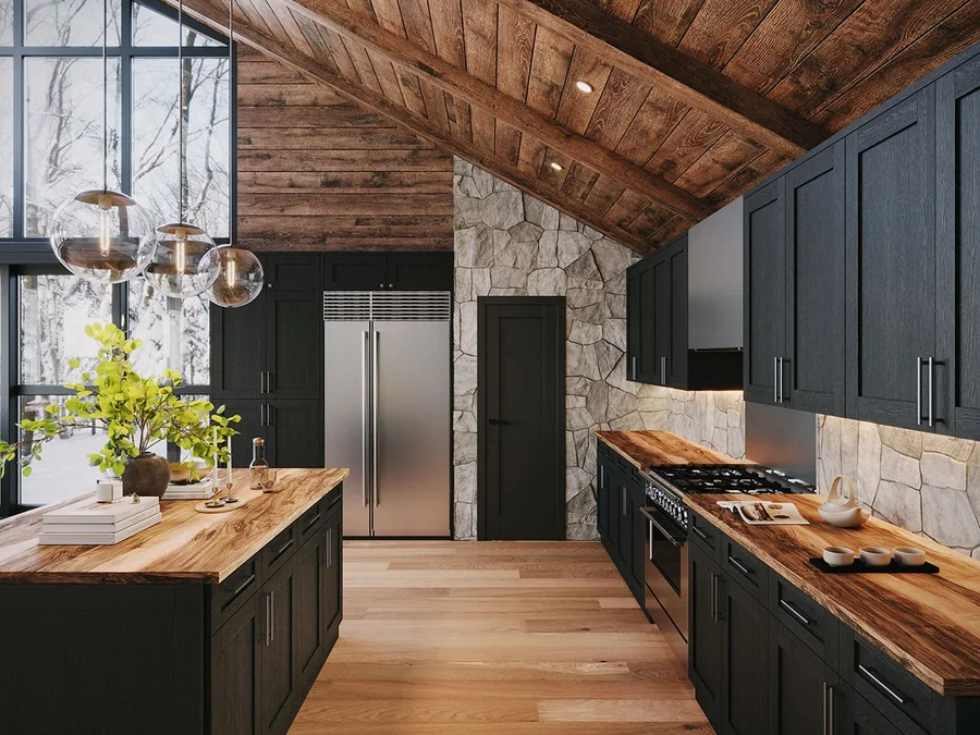 Blaze Black kitchen cabinets
