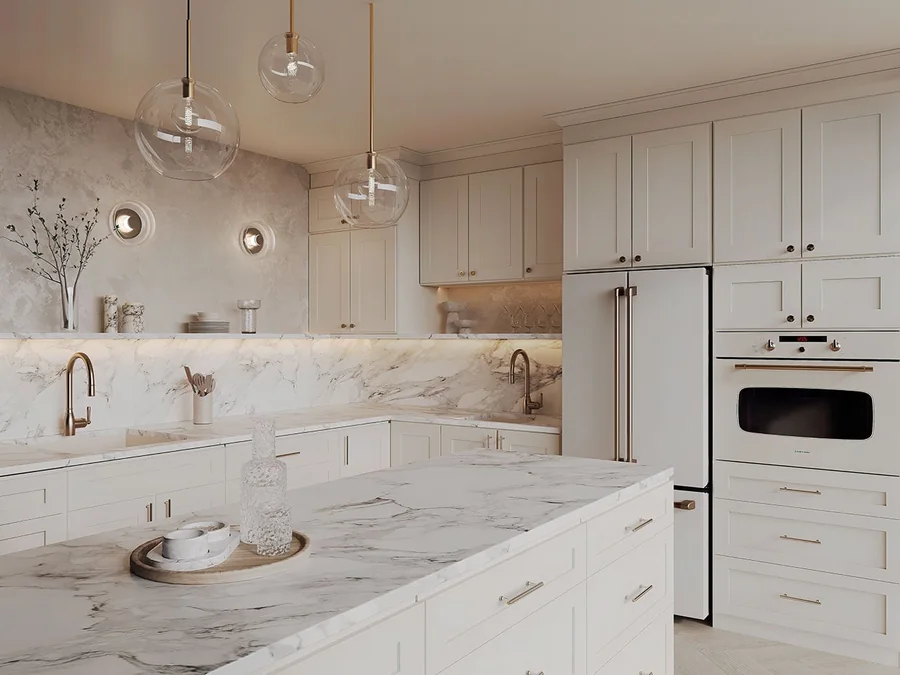 Champagne Shaker kitchen cabinets