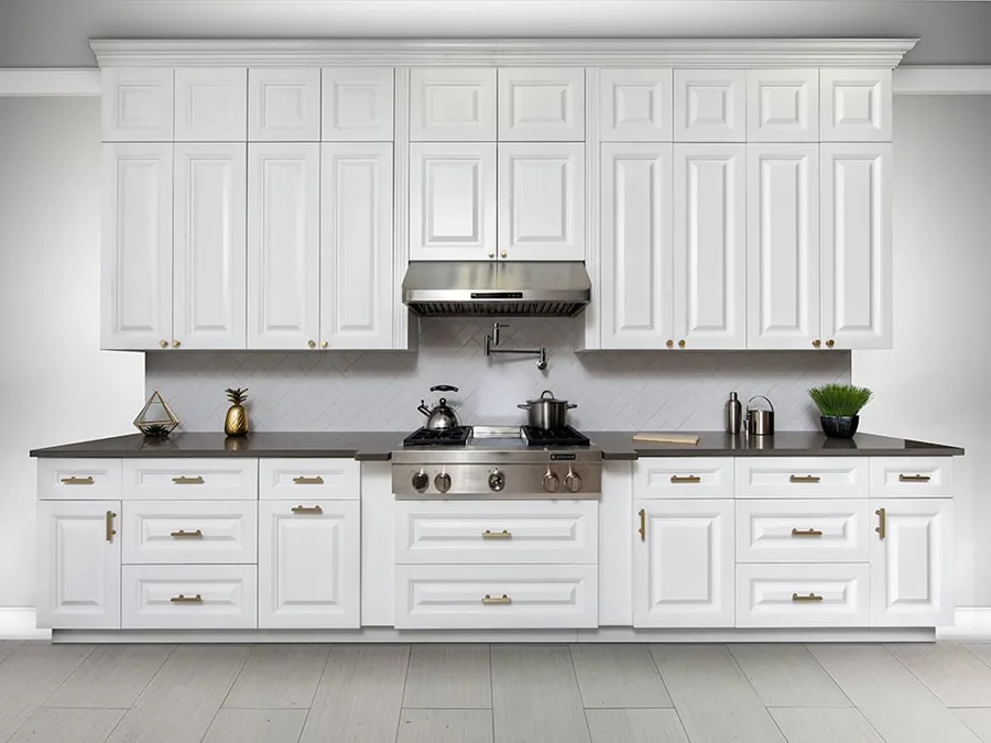 Classic White frameless kitchen cabinets