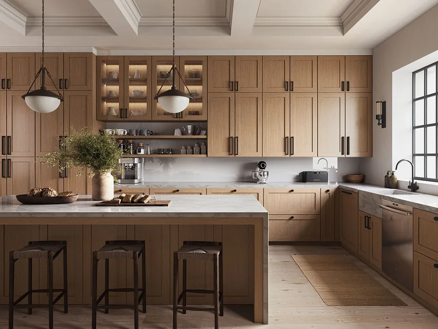 Homestead Oak kitchen cabinets