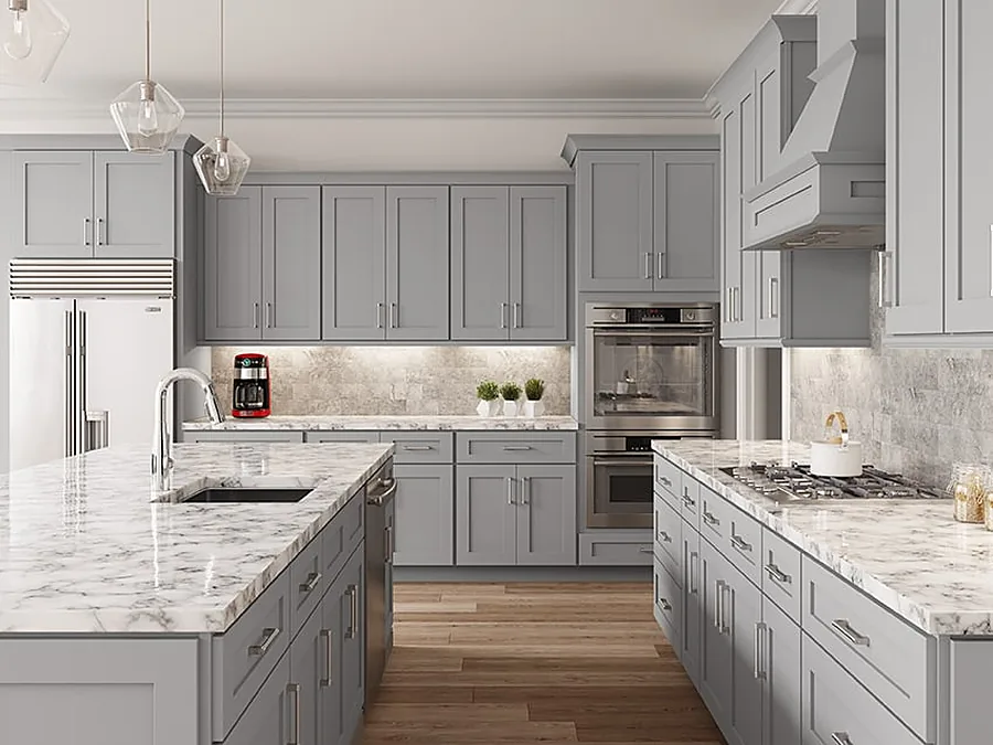 Lait Gray assembled kitchen cabinets