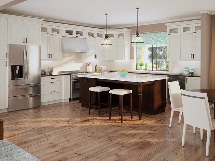 Shaker Antique White kitchen cabinets