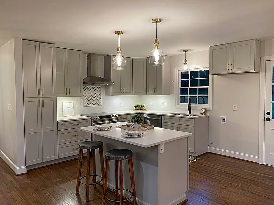 Shaker Light Gray RTA kitchen cabinets